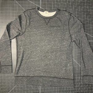 FLINT AND TINDER Gray Pullover French Terry Crewneck Charcoal Sweatshirt Size L